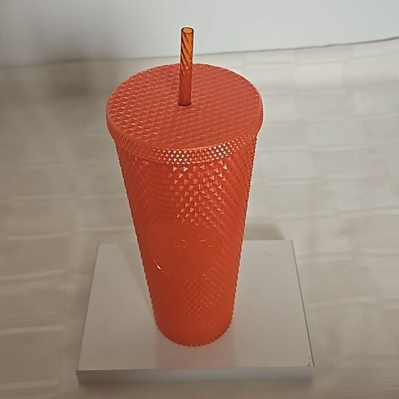 Starbucks Studded Cold Cup Venti Tumbler 24oz Orange - Picture 11 of 16